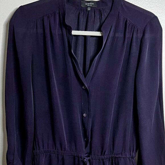 Aritizia Dresses & Skirts - Aritzia Babaton Bennett Navy 100% Silk Dress Size M